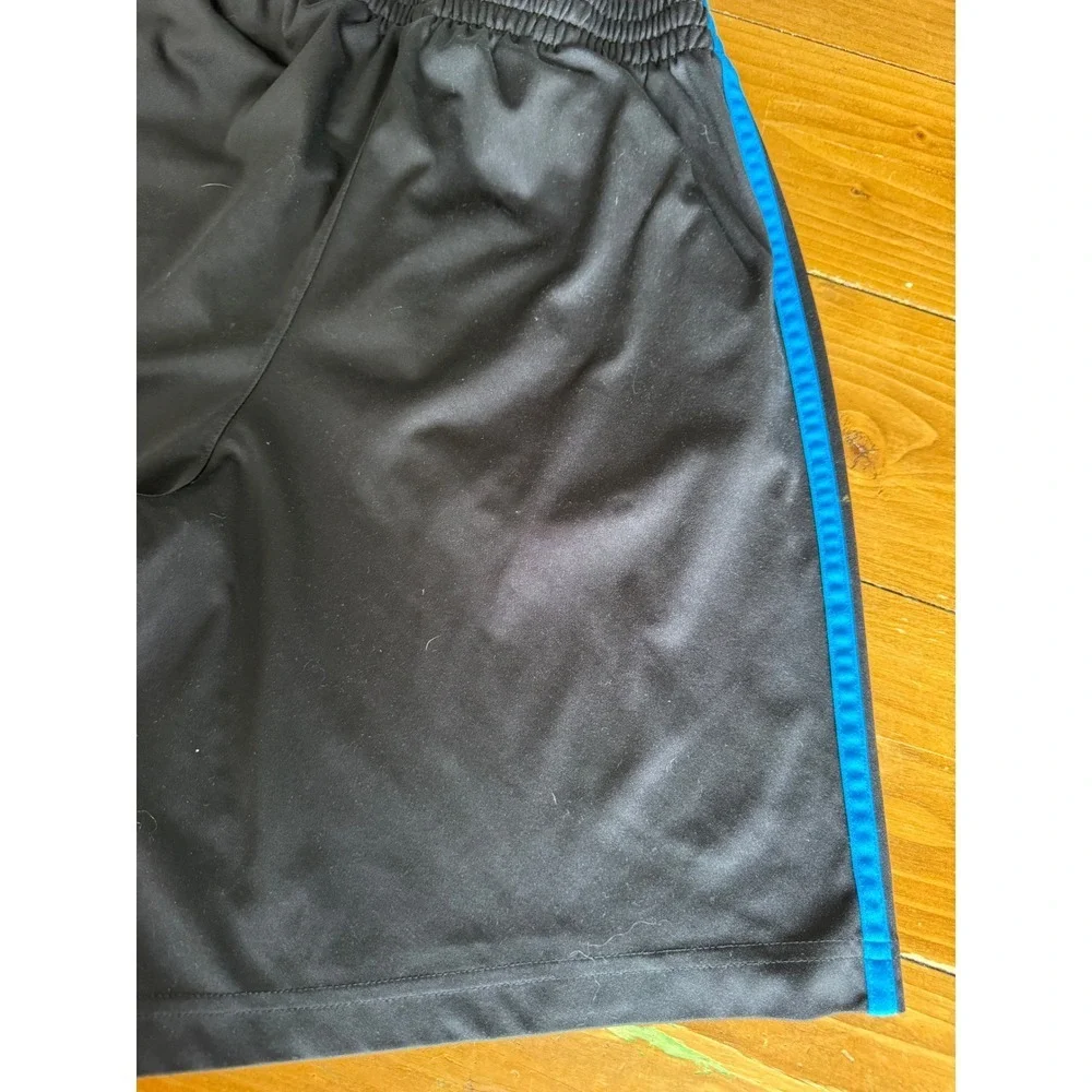 Adidas Mens Black‎ Blue Three Stripe Athletic Soccer Shorts E76214 AD4002